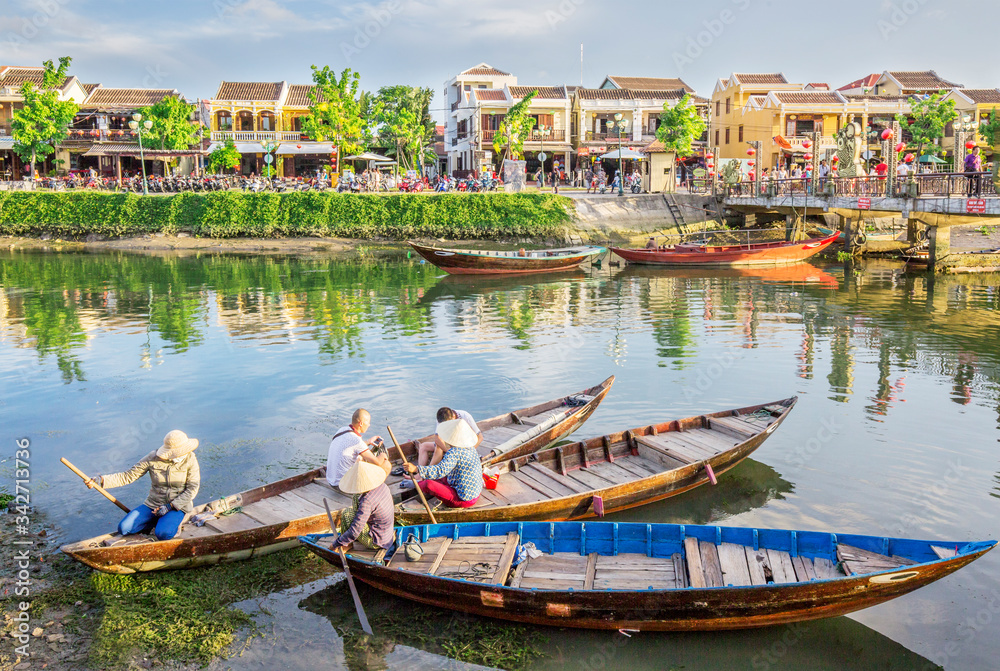 view of Hoi An ancient town, UNESCO world heritage, at Quang Nam province. Vietnam. Hoi An is one of the most popular destinations in Vietnam
