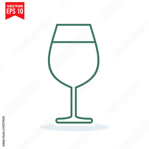 glass drinnking coctail Icon template black color editable. Umbrella Icon symbol Flat vector illustration for graphic and web design.