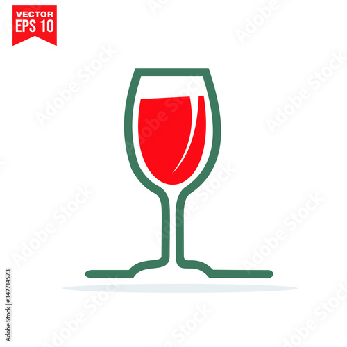 glass drinnking coctail Icon template black color editable. Umbrella Icon symbol Flat vector illustration for graphic and web design.