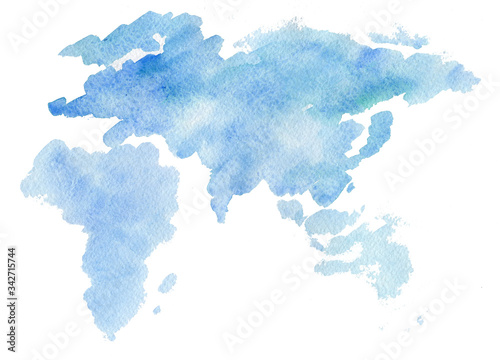 blue world map isolated on white background wallpaper