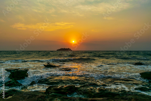 A beautiful sunrise from the White Beach  Koh Rong  Cambodia