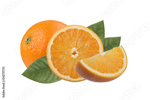 Orange fruit isolated on white