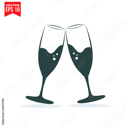 glass drinnking coctail Icon template black color editable. Umbrella Icon symbol Flat vector illustration for graphic and web design.