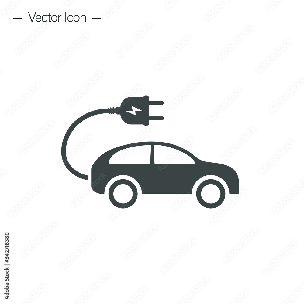 Electric car icon. Isolated picogram drawing.