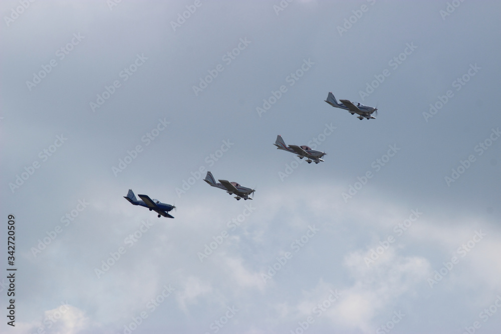 Planes during the demonstration flight
Planes during the demonstration flight