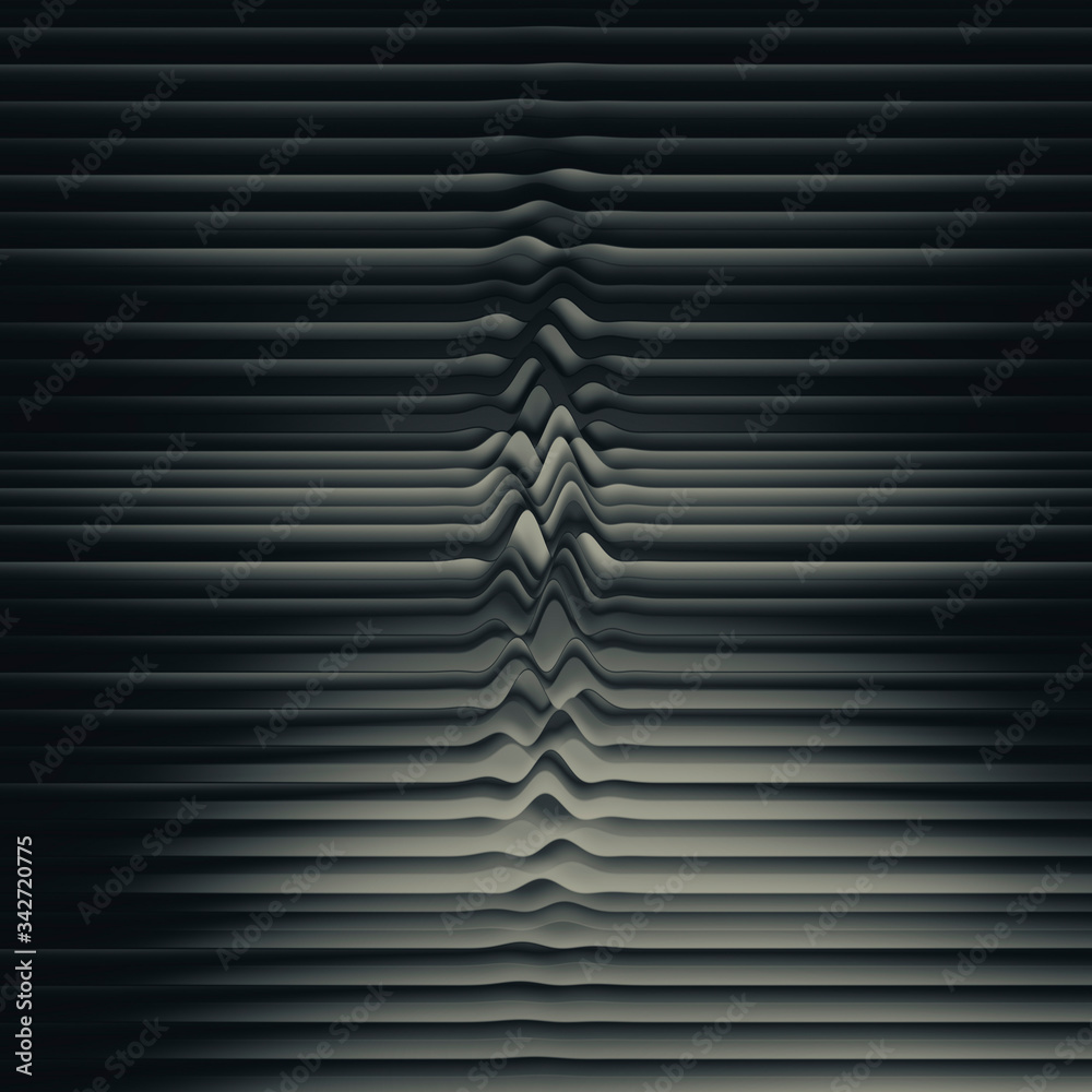 Obraz premium abstract stripes pattern gradient color monochrome, blurred background, 3d render