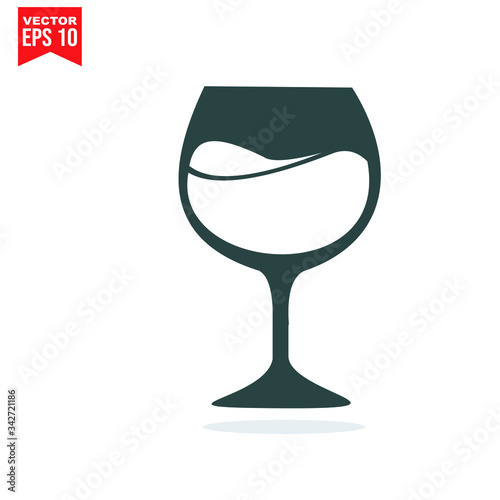glass drinnking coctail Icon template black color editable. Umbrella Icon symbol Flat vector illustration for graphic and web design.