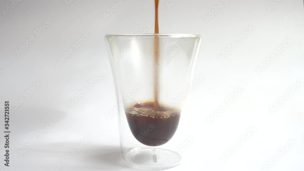 Preparation of hot espreso coffee with whipped cream.
Preparation of hot espreso coffee with whipped cream.