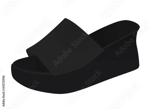 Black woman sandal. vector illustration