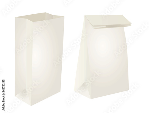 White paper bag. vector illustration