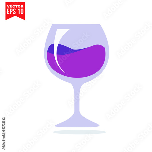 glass drinnking coctail Icon template black color editable. Umbrella Icon symbol Flat vector illustration for graphic and web design.