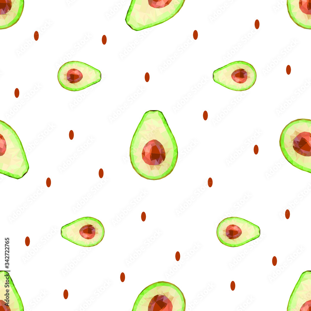 Avocado and sunflower seeds pattern