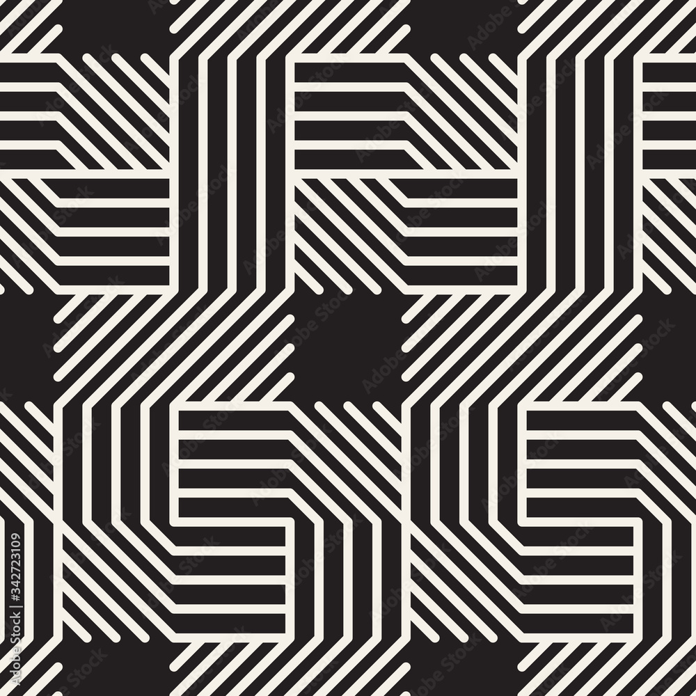 Vector seamless pattern. Repeating abstract background. Black and white geometric design. Modern stylish texture. Vector seamless pattern. Repeating abstract background. Black and white geometric design. Modern stylish texture.