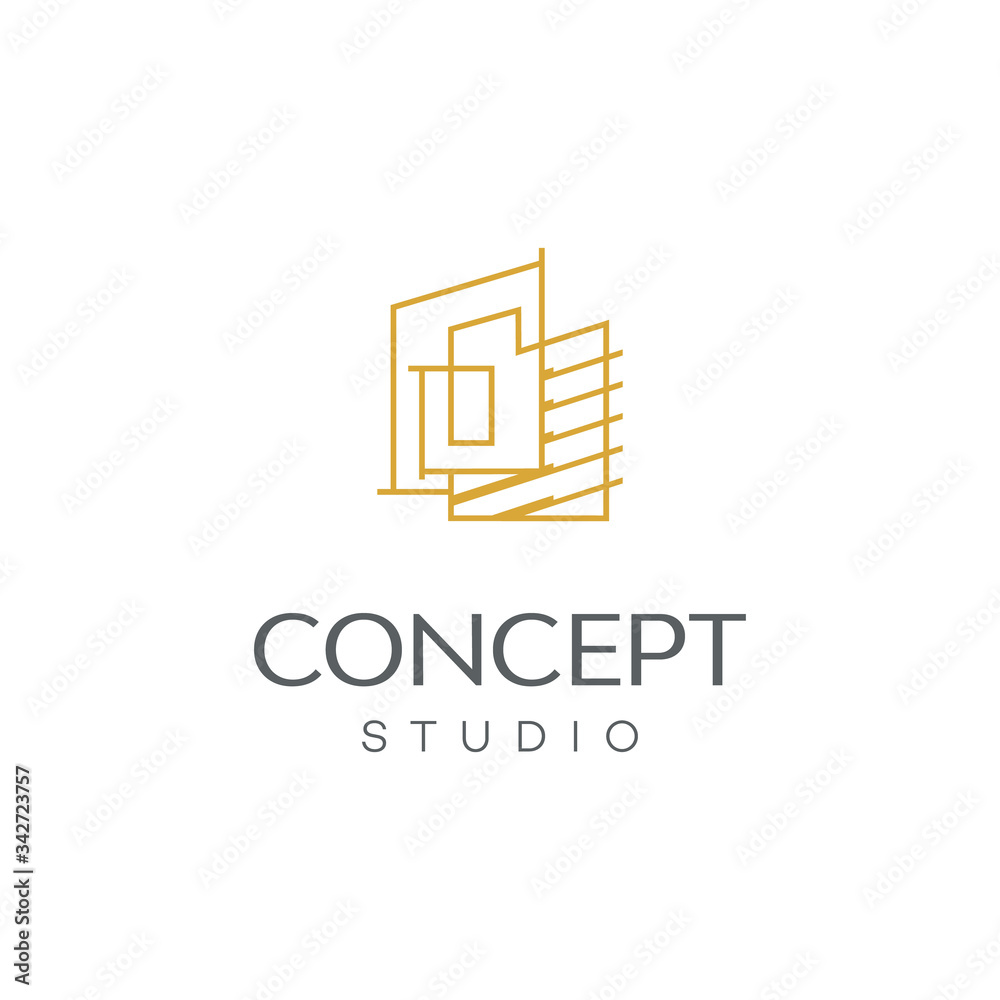building illustration for architect logo design template building illustration for architect logo design template