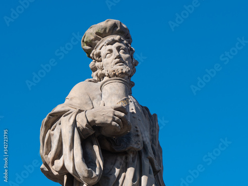 Saint Damian Statue on Charles Bridge, Prague, Czech Republic