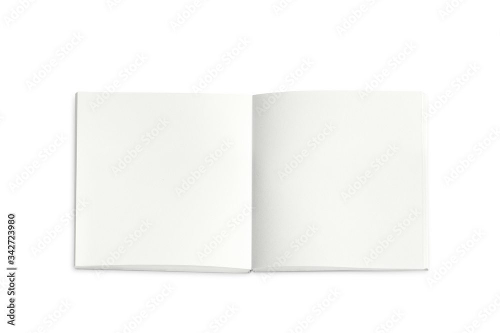 blank book isolated on white, Mockup of opened blank square book. blank book isolated on white, Mockup of opened blank square book.
