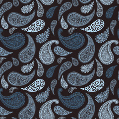Fotobehang Paisley patronen Pastelblauw paisley patroon vintage stijl  © ilonitta