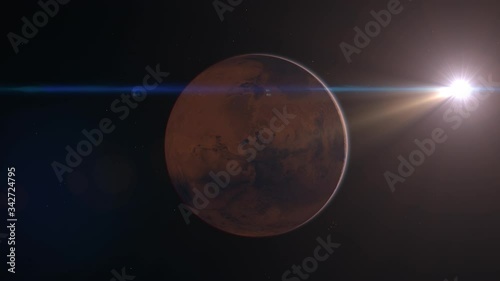 Wallpaper Mural Mars Planet Rotating in the outer space.. Orbiting Planet Mars. Traveling to the red planet Mars in space. Seamless loop Torontodigital.ca