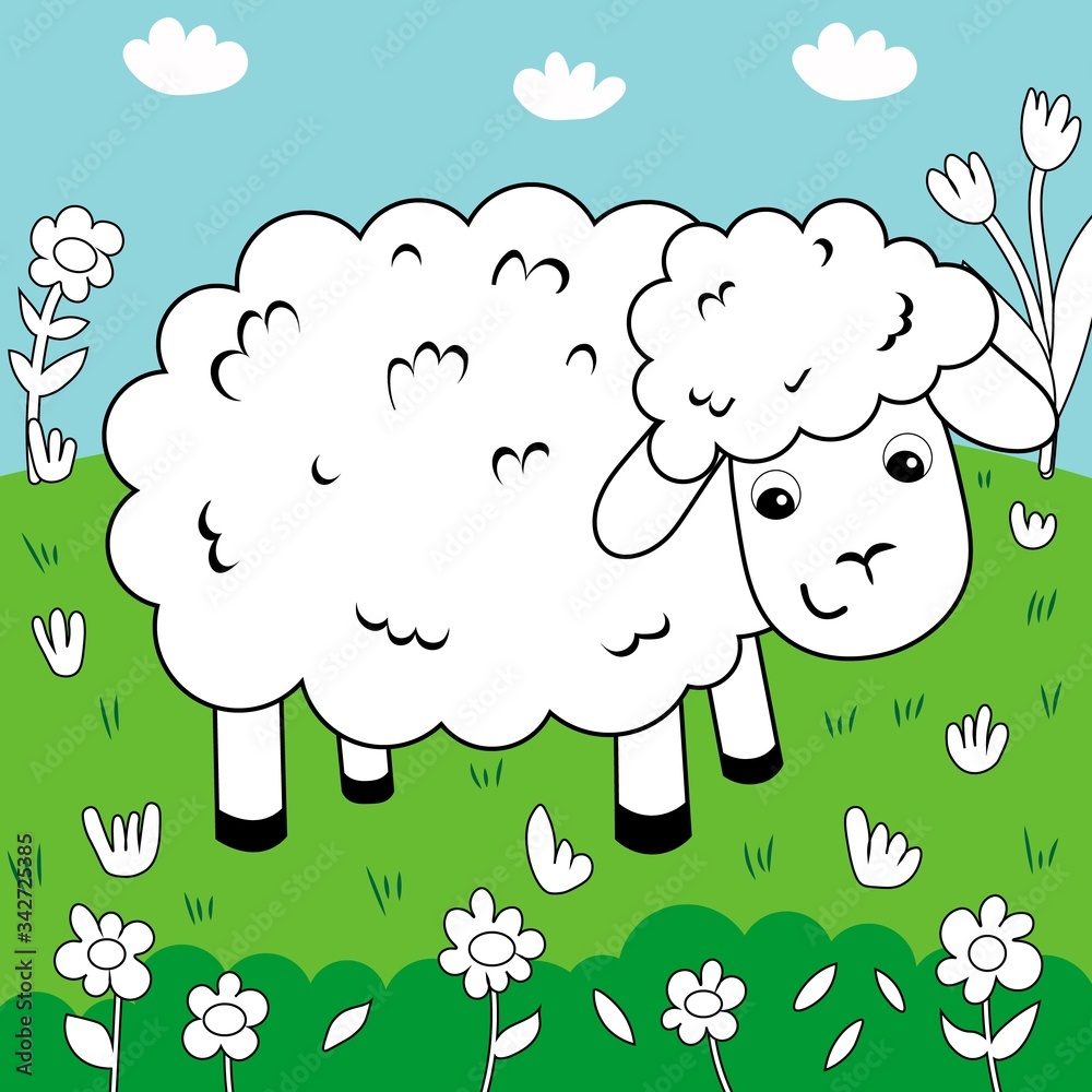 Obraz premium coloring book sheep
