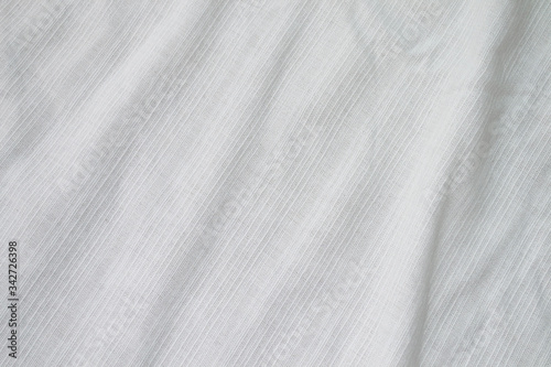 White linen fabric texture Creased or background.