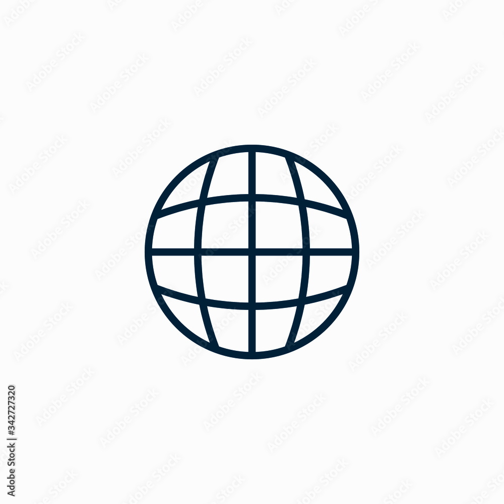 Basic line icon world- gps location vector Basic line icon world- gps location vector