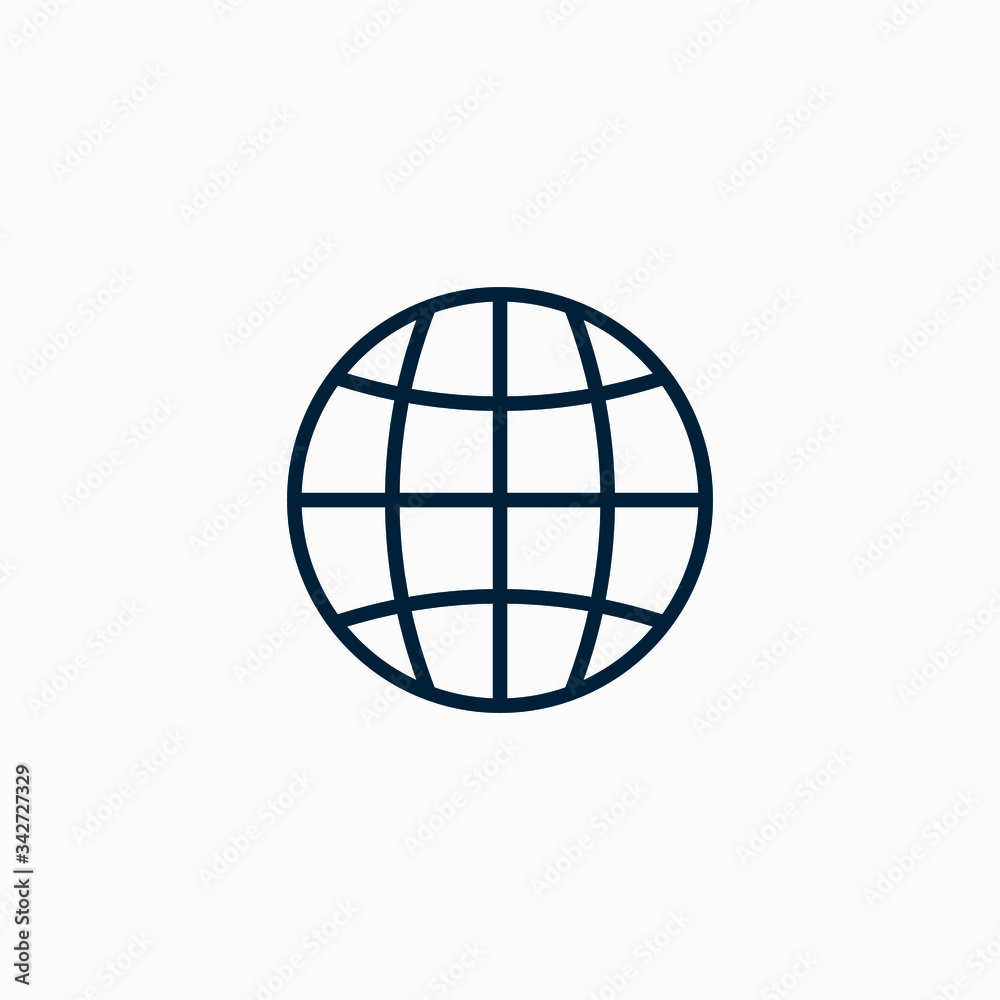 Basic line icon world- gps location vector Basic line icon world- gps location vector