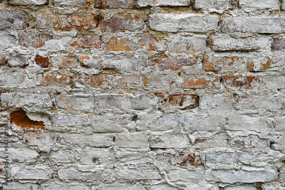 Obraz premium Bela Red Old brick wall. brick background