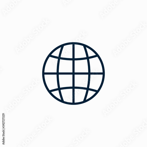 Basic line icon world- gps location vector