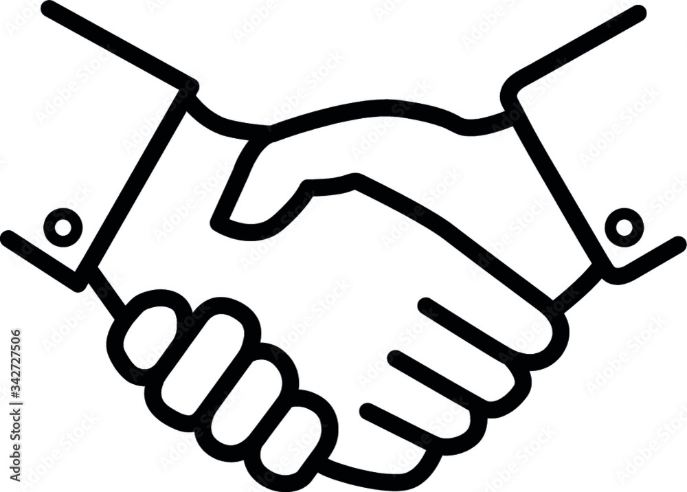 Handshake line icon. Partnership and agreement symbol - recruitment icon