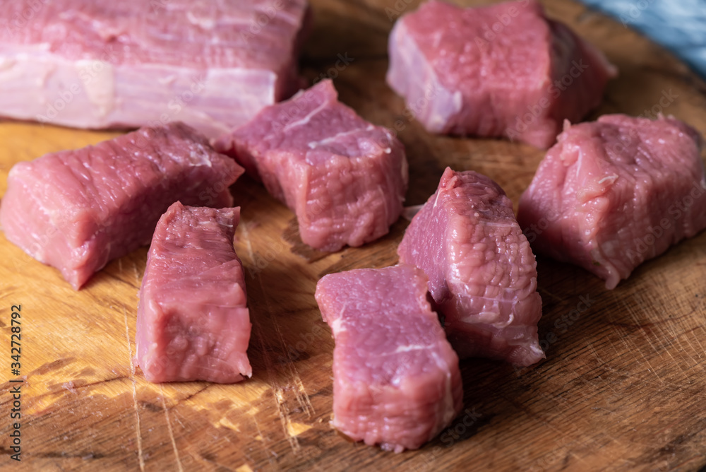 beef cut on a wooden background
