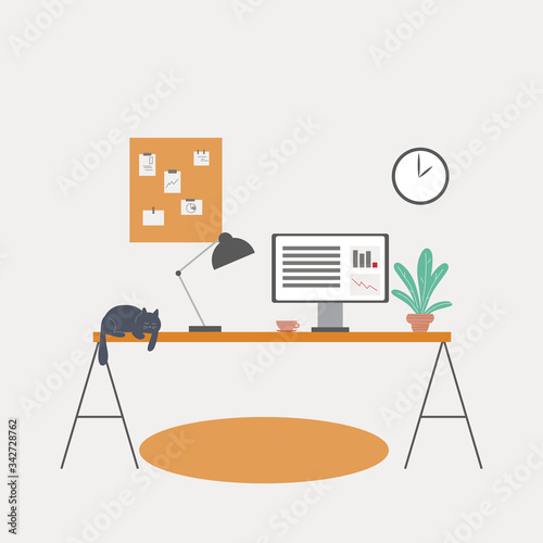 Home or office workspace. Work from home concept.
