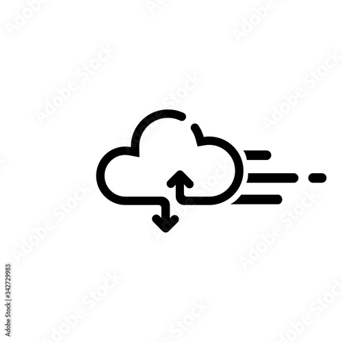 cloud computing icon or corporate identity in simple design on an isolated background. EPS 10 vector.