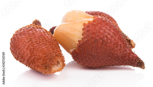 Salak Fruit set slice isolated healthy fresh fruit top view vegetable agri nature fruit isolated on a white background.