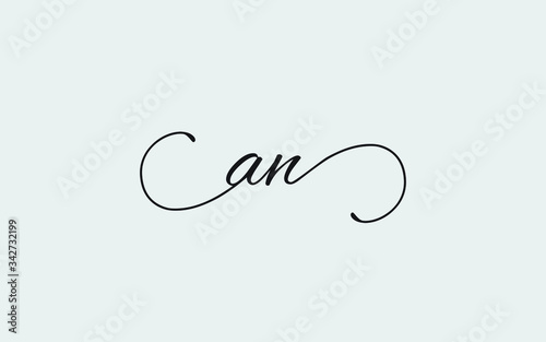 an or na and a, n Lowercase Cursive Letter Initial Logo Design, Vector Template photo