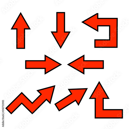 red and black arrows sign