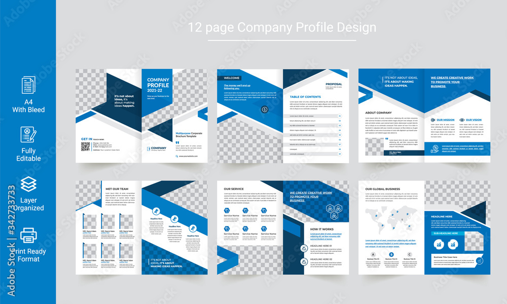 Business Brochure Design Template for Company Profile and Annual Report Business Brochure Design Template for Company Profile and Annual Report