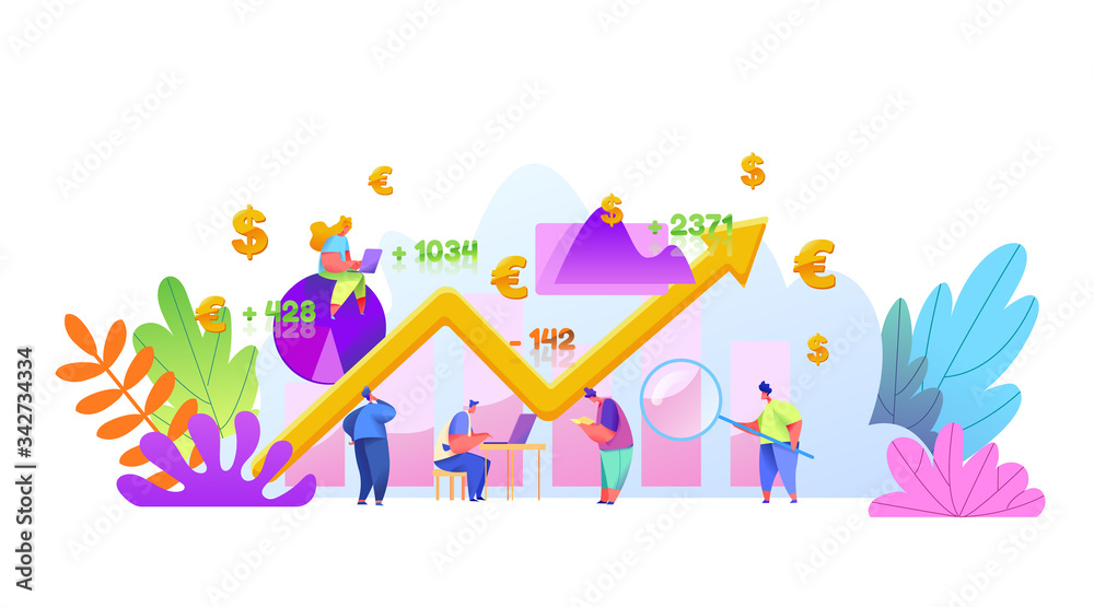Vector financial people make profit and money Vector financial people make profit and money