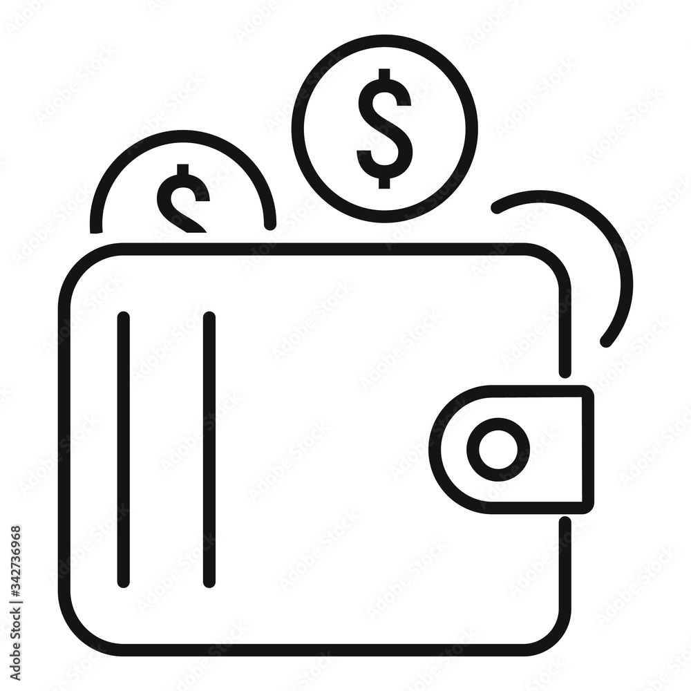 Millionaire wallet icon. Outline millionaire wallet vector icon for web design isolated on white background Millionaire wallet icon. Outline millionaire wallet vector icon for web design isolated on white background
