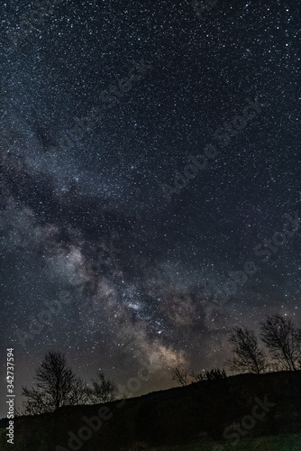 Droga Mleczna, Milky Way , Gwiazdy, Farma Wiatrowa nocą, noc, gwieździsta noc, nów, © Kamil