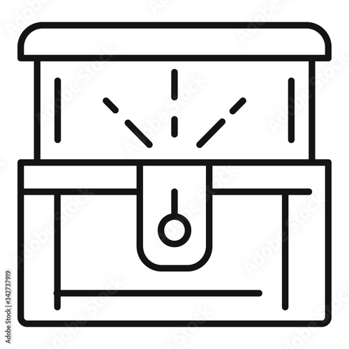 Millionaire dower chest icon. Outline millionaire dower chest vector icon for web design isolated on white background