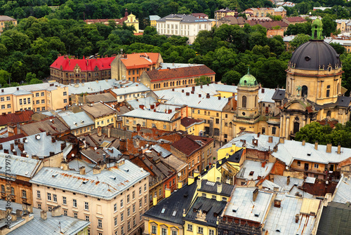 Old quarters of Lviv city in western Ukraine