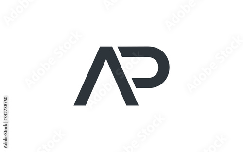 AP or PA and A, P Uppercase Letter Initial Logo Design, Vector Template