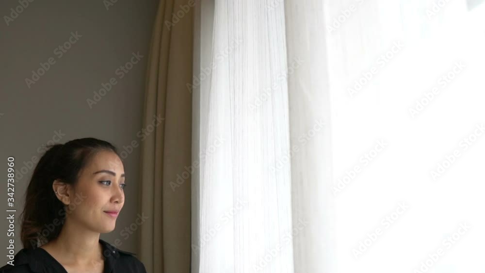Asian beautiful pregnant woman in the bedroom Asian beautiful pregnant woman in the bedroom