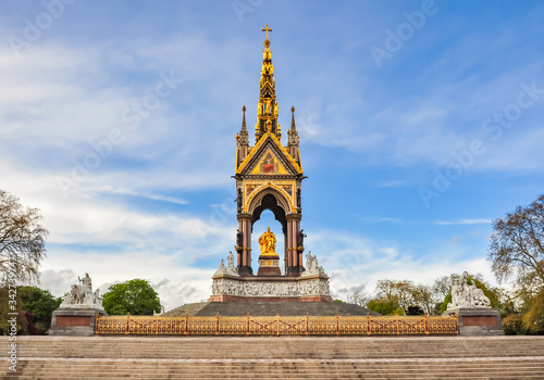 Albert Memorial in Kensington gardens, London, UK