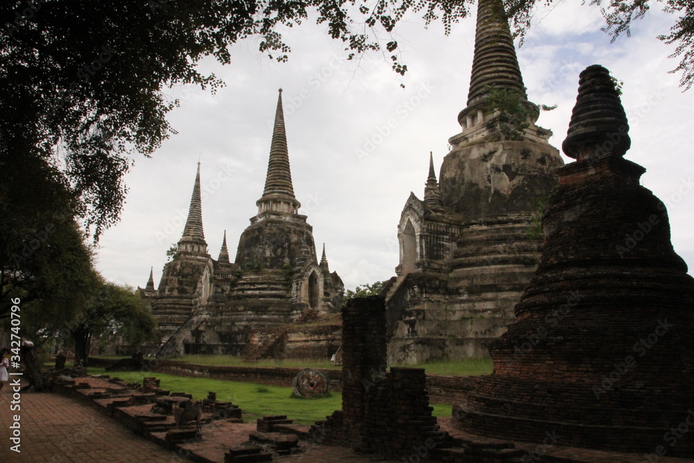 Wat Phra Sri Sanphet Temple of Ayutthaya with shadow in foreground Wat Phra Sri Sanphet Temple of Ayutthaya with shadow in foreground