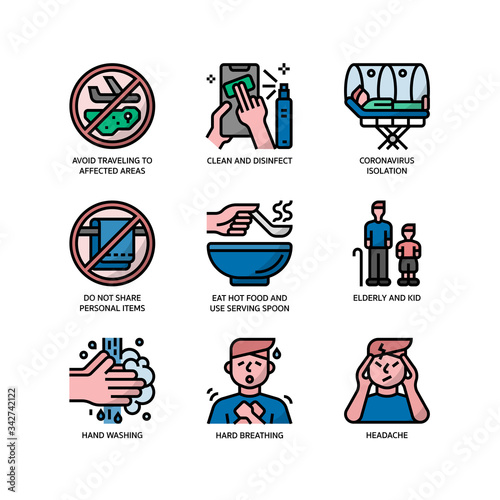 Covid-19 icons set