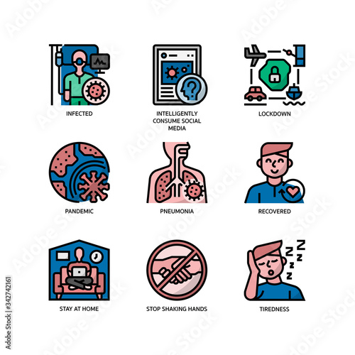 Covid-19 icons set