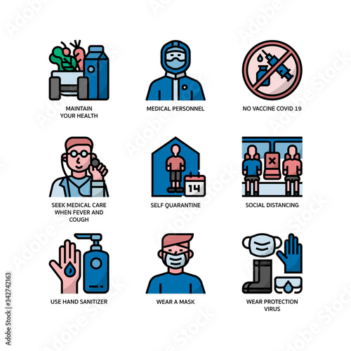 Covid-19 icons set