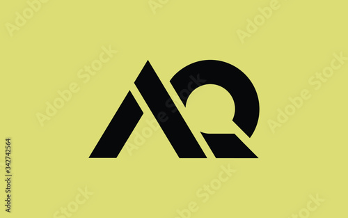 AQ or QA and A, Q Uppercase Letter Initial Logo Design, Vector Template