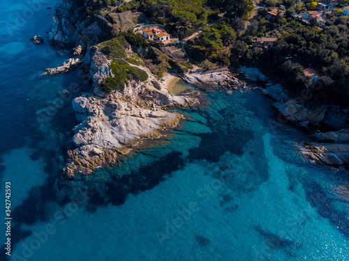 cotoncello beach elba island drone